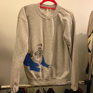 Pug crew neck sweater
